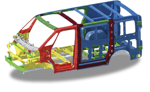 Strong vehicle body multicolor safety cage